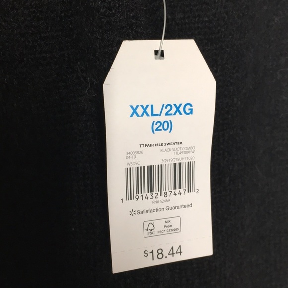 FINAL MARKDOWN LADIES’ NWOT Time and Tru Fair Isle Sweater (XXL) - Picture 5 of 12